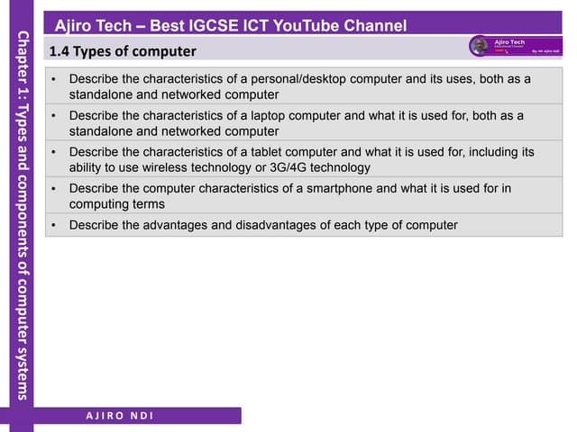 IGCSE ICT - Types and Components of Computer Systems - Types of computer - Aj...