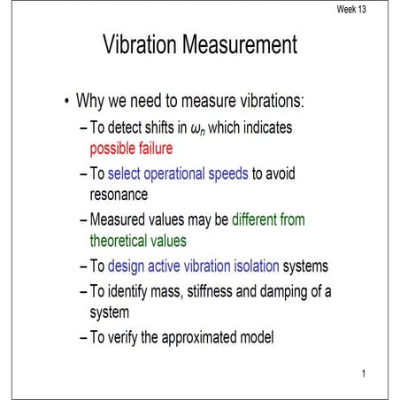 Week 13   vibration measurements
