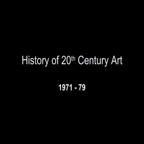 Week 13 Lecture, 20th Century