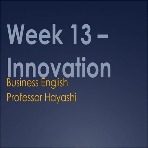 Week14 innovation