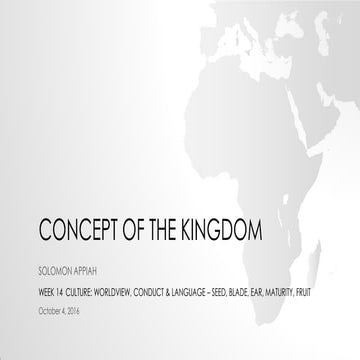 Week 14 Concept of the Kingdom LRF 014 | PDF