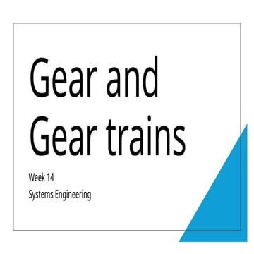 Module 4 gear trains | PPTX