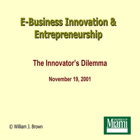 UM MBA program: The Innovators Dilemma