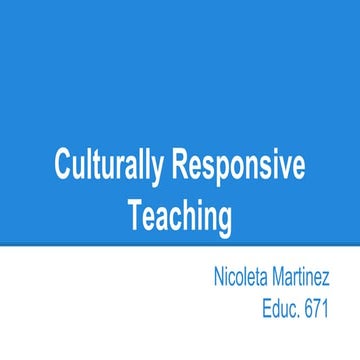 Week 15   presentation - culturally responsive teaching