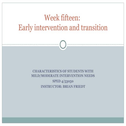 Week 15 ei + transition