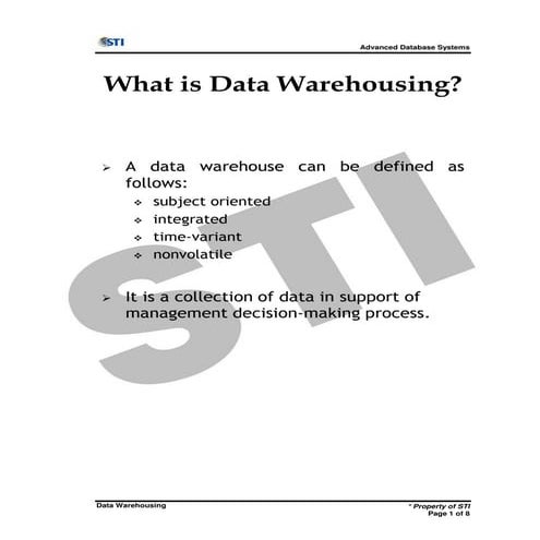 Data warehousing