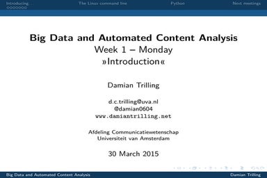 BDACA1617s2 - Lecture3 | PPT