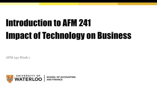 Introduction to Impact of Technology on Business