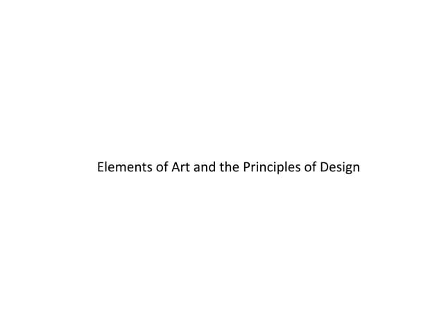 Elements of Art and Principles of Design