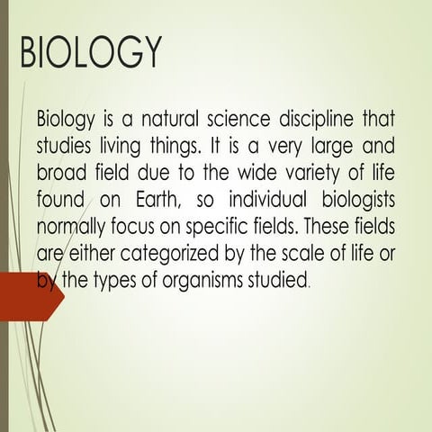 General Biology week 1 lesson. Postulate of Cell Theory