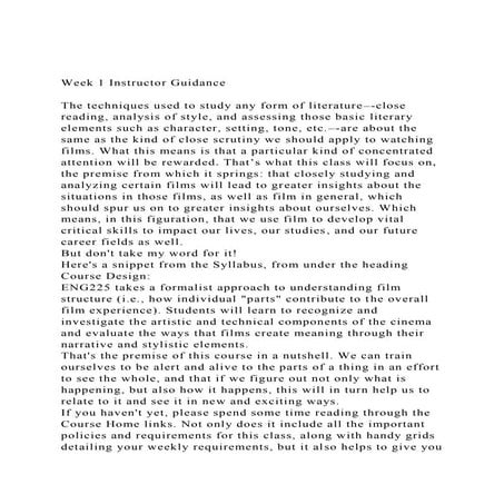 Week 1 Instructor GuidanceThe techniques used to study any f.docx