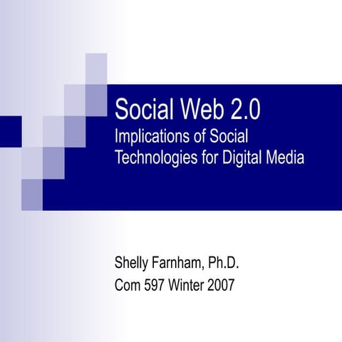 Social Web 2.0 Class Week 1:  Introduction, History, Web 2.0, Communication