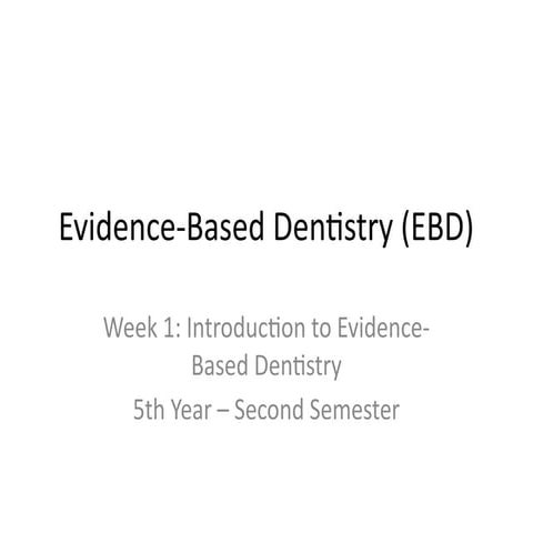 Evidence based dentistry | PPTX