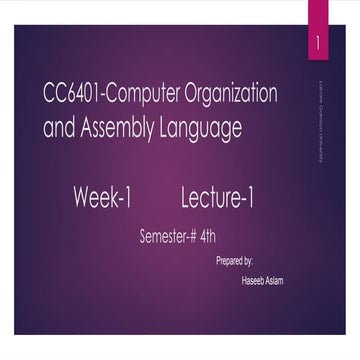 Introduction to Assembly Language (Chapter No 1) | PPTX