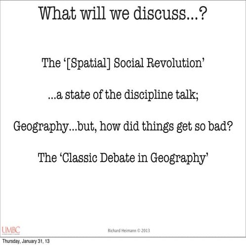 Week 1 Lecture @ UMBC