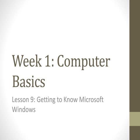 Week 1 lesson 9 Intro to tech class