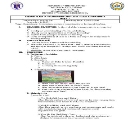 Technical Drafting Subject Outline | DOCX
