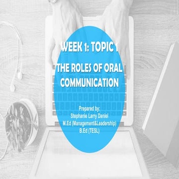 PROFESSIONAL ENGLISH : THE ROLE OF ORAL COMMUNICATION