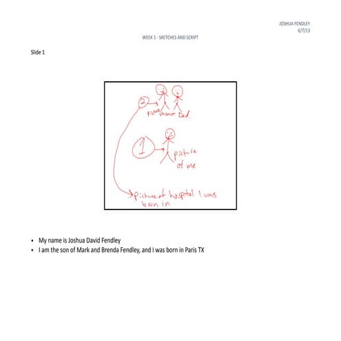 Week 1 sketches and script