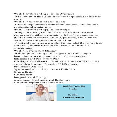 Week 1 System and Application Overview An overview of the system.docx