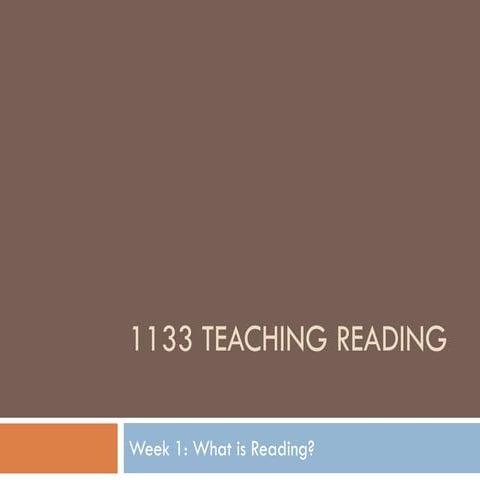 TESO1133 online - Week 1 what is reading