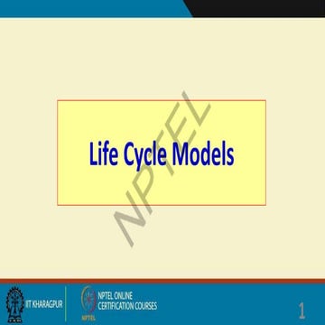 SPM software project management nptel  fife cycle model