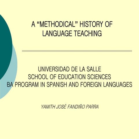 A methodical history of language teaching