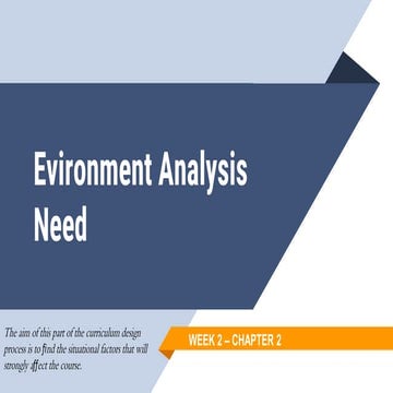 Curriculum Design - Environment Analysis