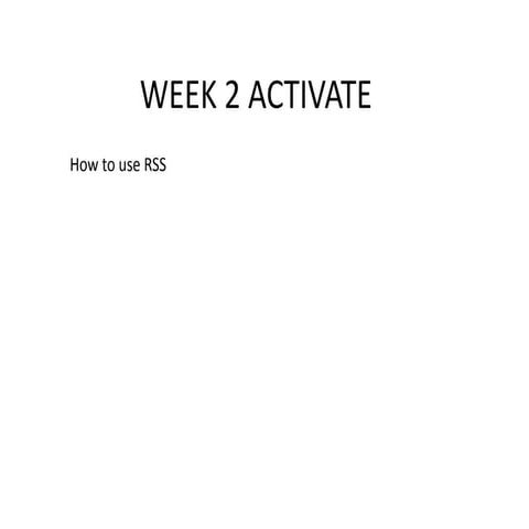 Week 2 activate