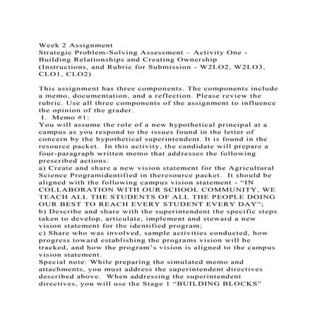 Week 2 Assignment Strategic Problem-Solving Assessment – Activit.docx