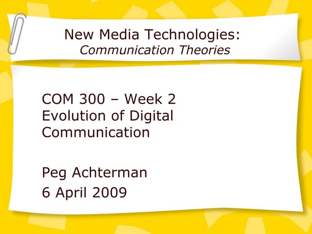 Week 2 Evolution2009