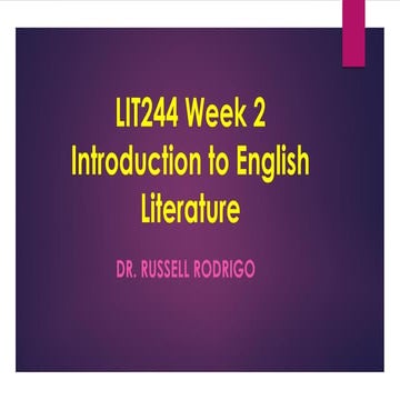 Week 2 intro to english literature