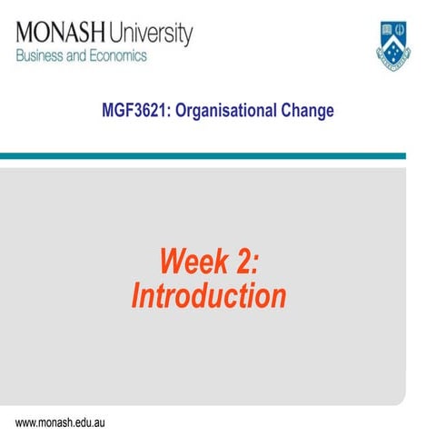 Organisational Change - Week 2