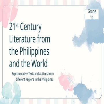 21st Century Literature from the philippines and the world ...