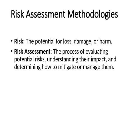 Information Risk Assessment and Analysis.