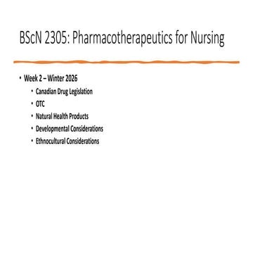 Week 2 Slides phamacotherapeutics week 2 | PDF