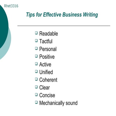 Tips for Effective Business Writing