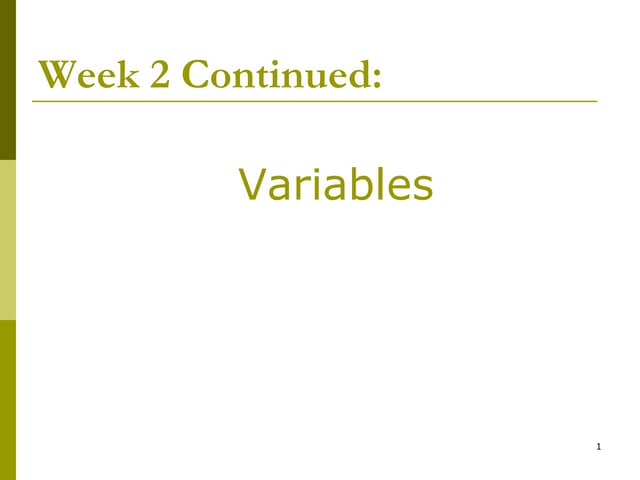 Variables