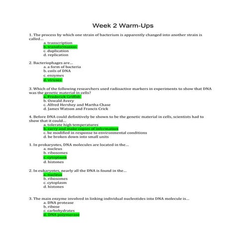 Week 2 warm ups | DOC