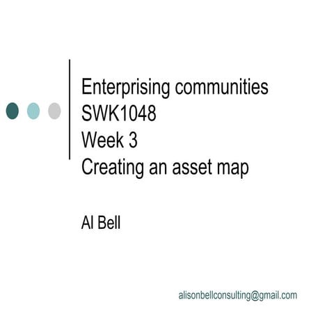 Week 3 Creating an asset map
