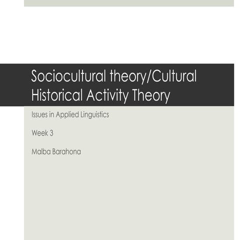 What is sociocultural theory?