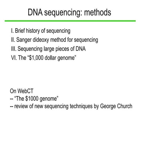 DNA Sequencing: History, methods and NGS