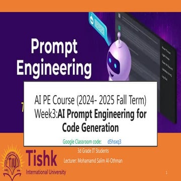 AI prompt engineering for code generation | PPTX