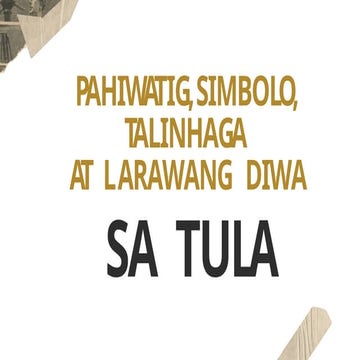 pahiwatig,simbolo, talinhaga at larawang diwa sa tula | PPTX