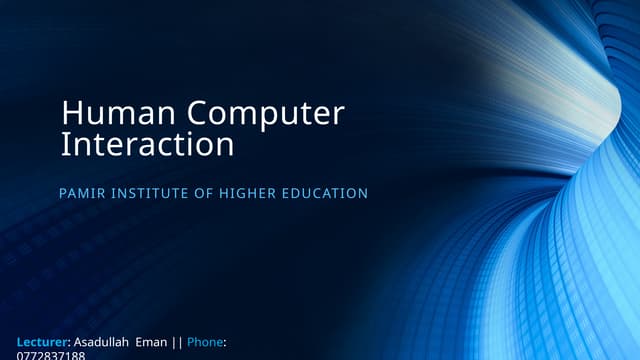 Understanding Users in human Computer interaction