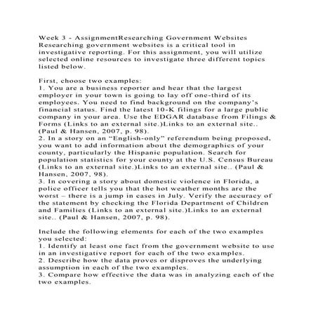 Week 3 - AssignmentResearching Government WebsitesResearching gove.docx