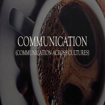Aspects of communication in culture and intercultural communication