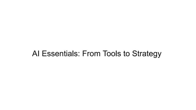 Klosek, Teremi, and Wolfson "AI Essentials: From Tools to Strategies: A 2025 ...