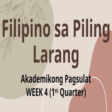 WEEK 3_FIL LARANG_1st Quarter.pptx FILIPINO SA PILING LARANG | PPTX