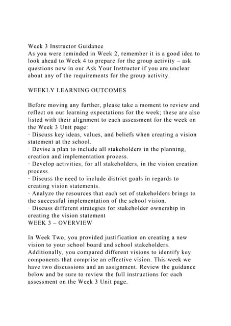 Week 3 Instructor Guidanceas You Were Reminded In Week 2 Rememb Docx Week 3 Instructor Guidanceas You Were Reminded In Week 2 Rememb Docx